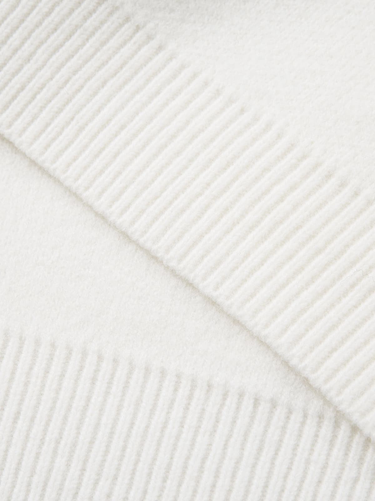 Fuzzy Letter Detail Sweater for Cozy Elegance 