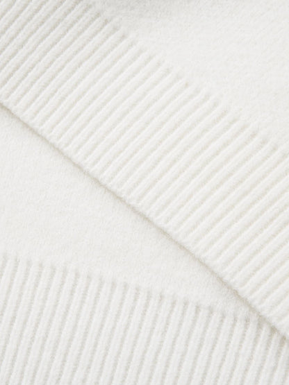 Fuzzy Letter Detail Sweater for Cozy Elegance 