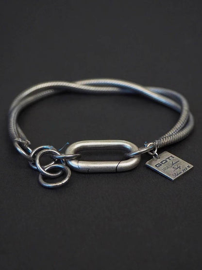 Heavy-Duty Distressed Snake Chain Bracelet 