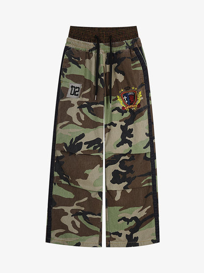 Camo Double Waist Baggy Pants