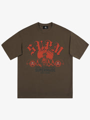 thesupermade-Cotton Basketball Graphic T-Shirt with "Practice Is A Silent Rivalry" Print and Oversized Fit 