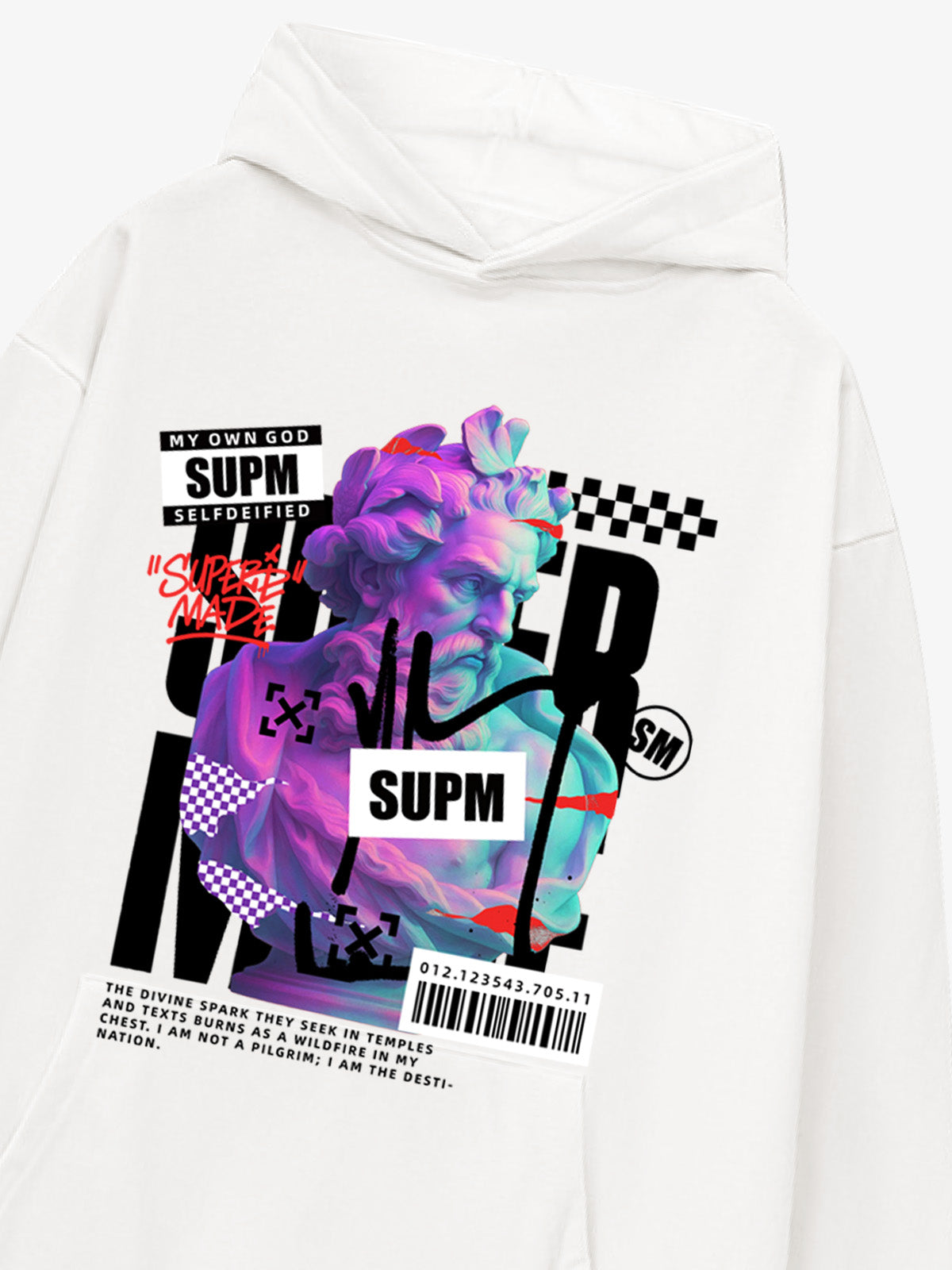 Thesupermade Cyber Classical Greek Statue Hooded Sweatshirt 