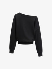 Flag Print Off-Shoulder Sweatshirt