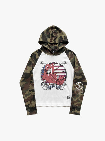 Rolling Stones Graphic Camo Waffle Hoodie