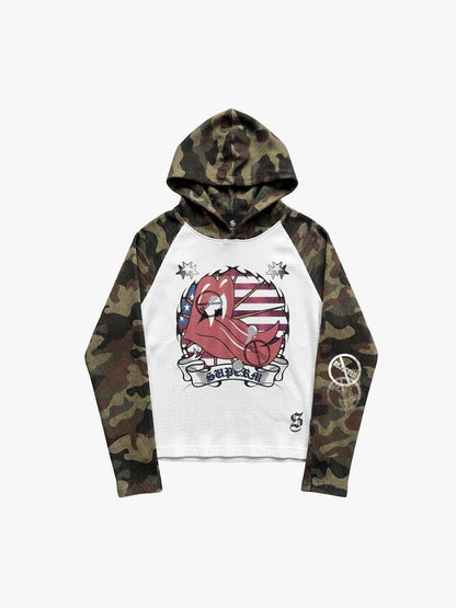 Rolling Stones Graphic Camo Waffle Hoodie