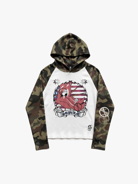 Rolling Stones Graphic Camo Waffle Hoodie