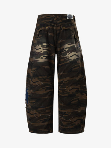 Camo Panel Embroidered Jeans