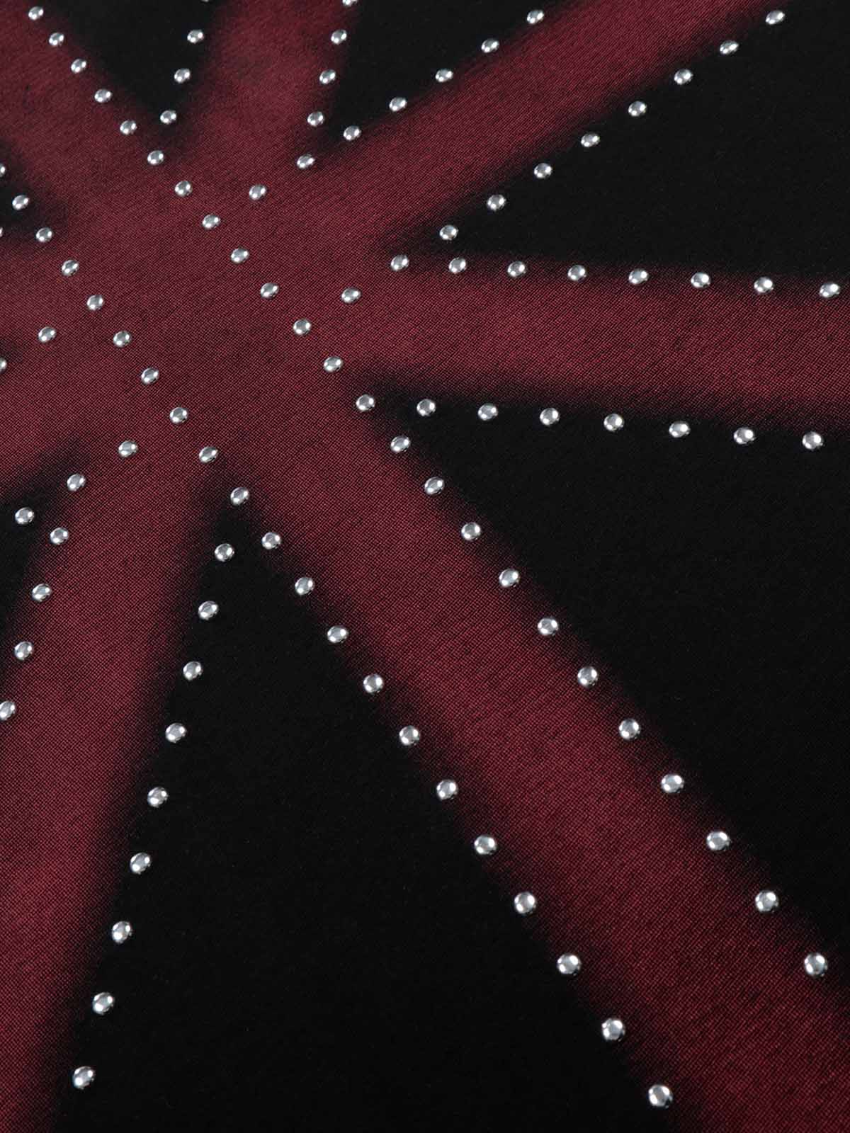 T-shirt en coton noir avec empiècement rouge dégradé