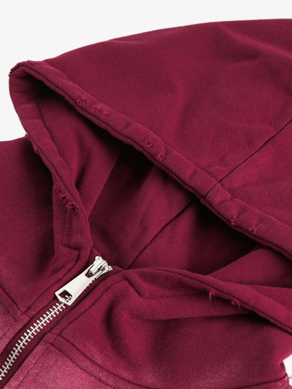 Street Distressed Half-Zip Ripped Hoodie 