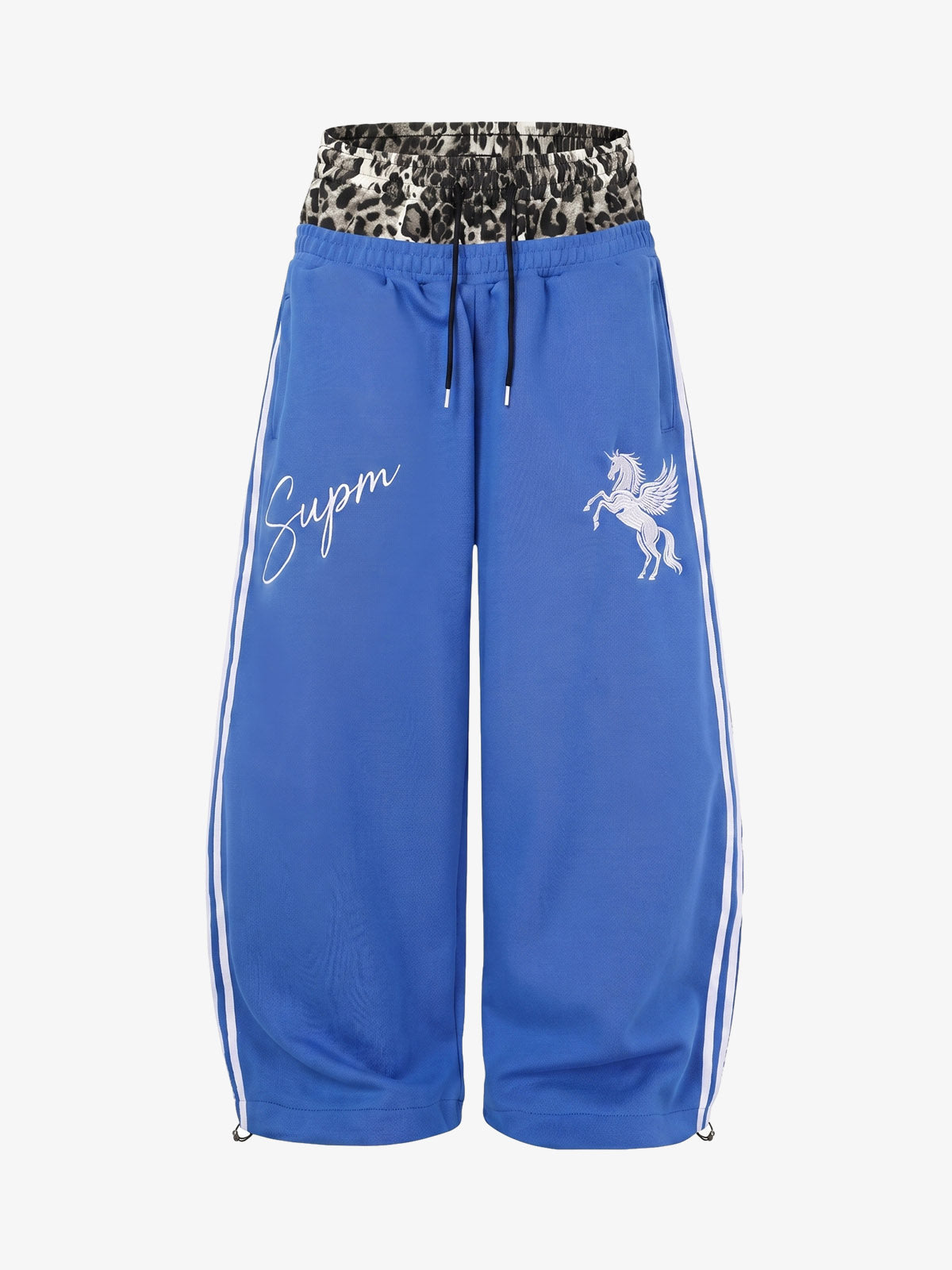 Leopard Double Waist Baggy Sweatpants