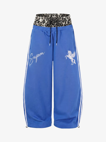 Leopard Double Waist Baggy Sweatpants