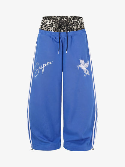 Leopard Double Waist Baggy Sweatpants