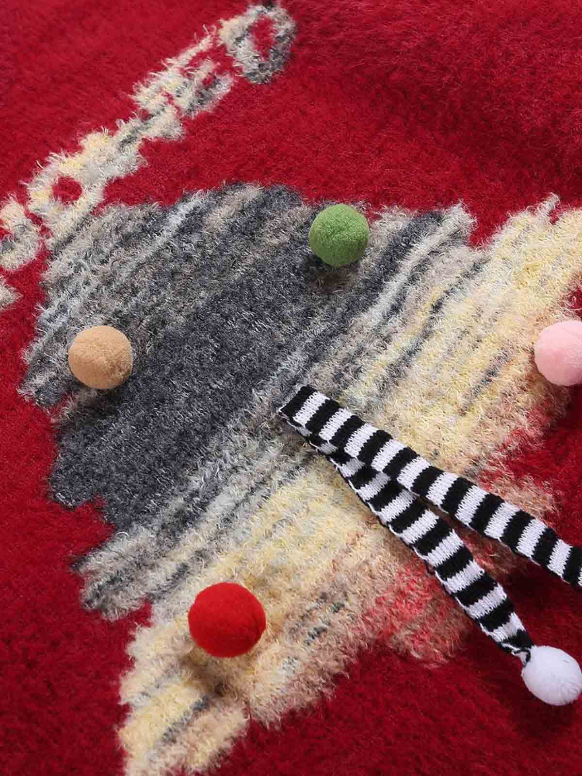 Festive Christmas Tree Embroidered Sweater for Winter Celebrations 