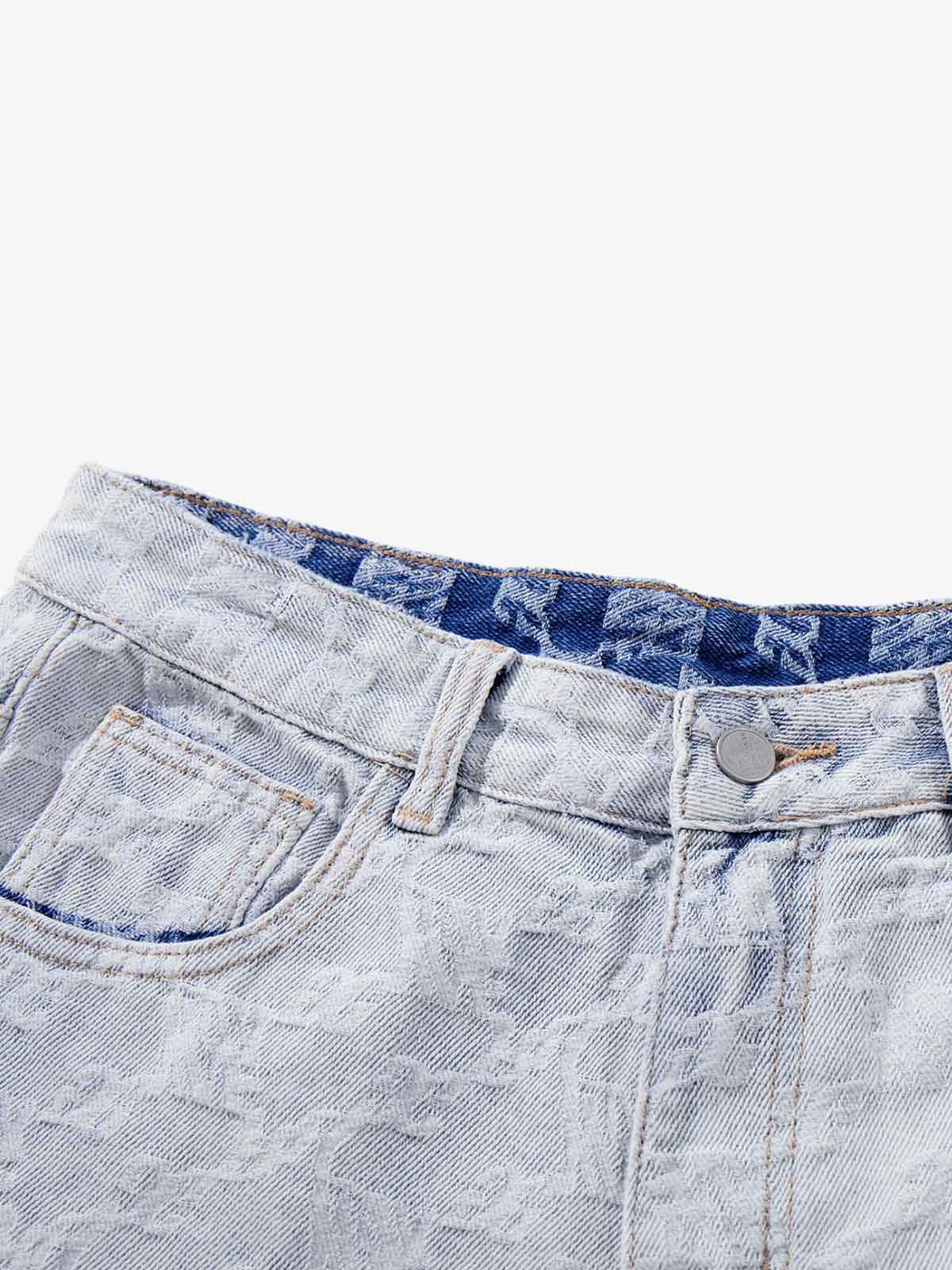 Gradient Wash Jacquard Denim Jeans 