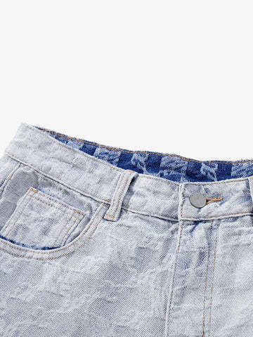Gradient Wash Jacquard Denim Jeans 