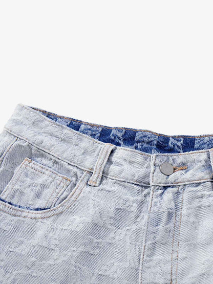 Gradient Wash Jacquard Denim Jeans 