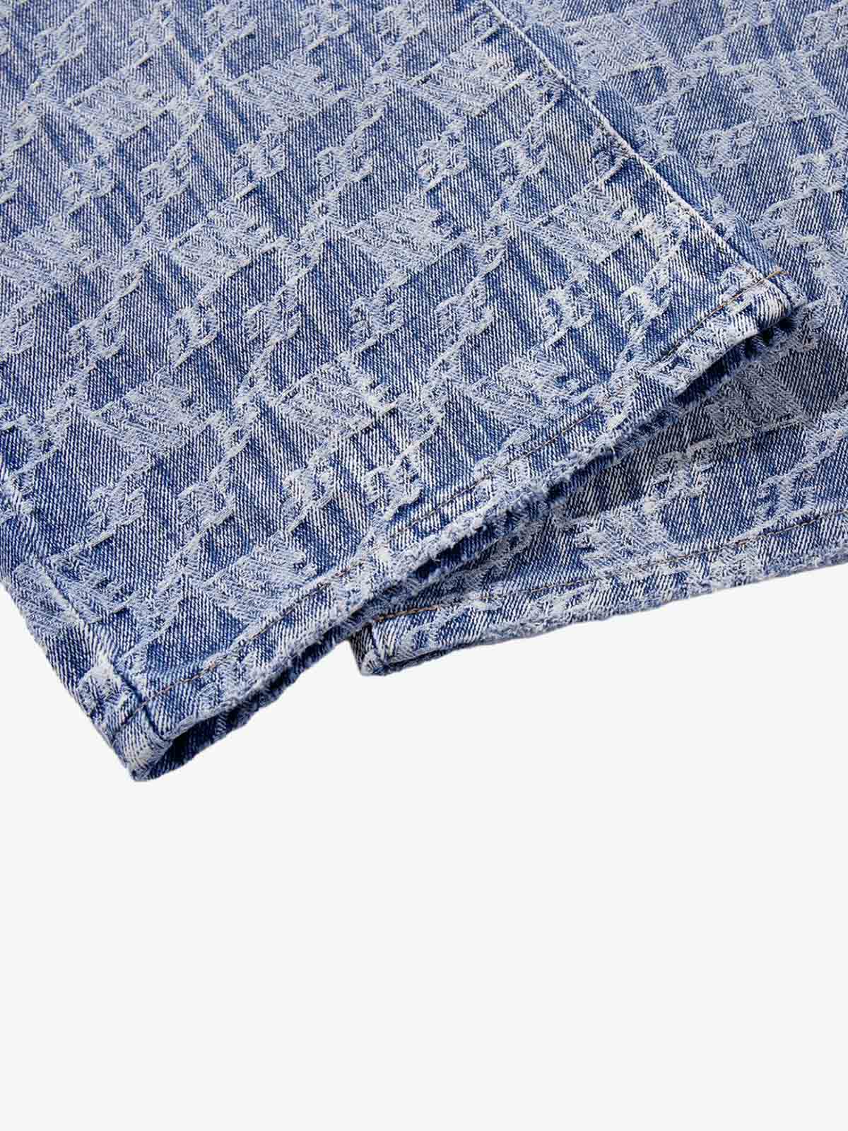 Gradient Wash Jacquard Denim Jeans 