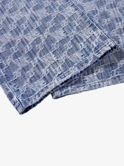 Gradient Wash Jacquard Denim Jeans 