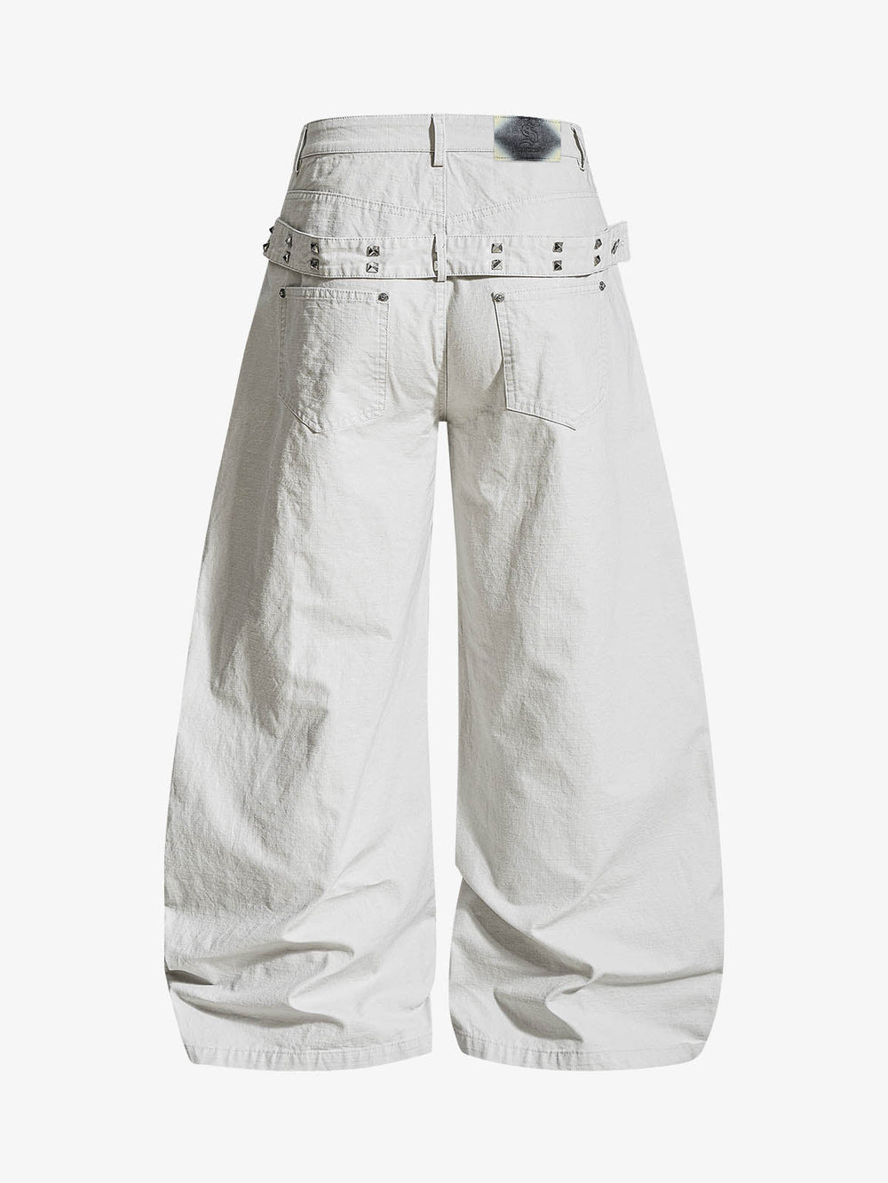 Detachable Back Panel Riveted Pants 