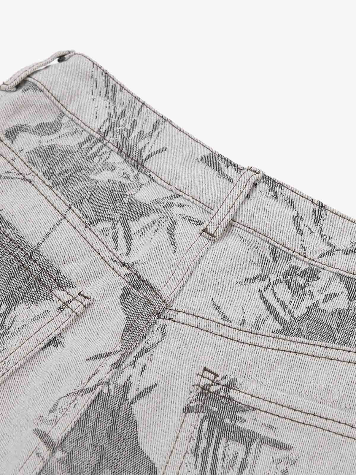 Vintage Jacquard Straight-Leg Jeans 