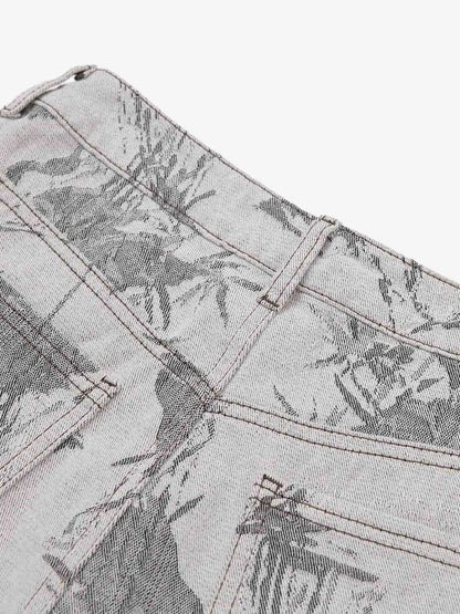 Vintage Jacquard Straight-Leg Jeans 