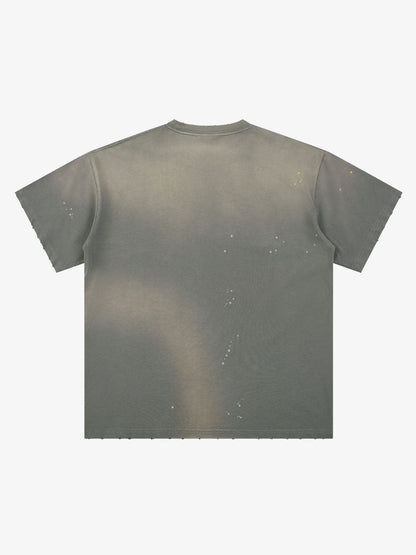 Distressed Ink Splatter Pattern Team Logo Collection T-shirt 