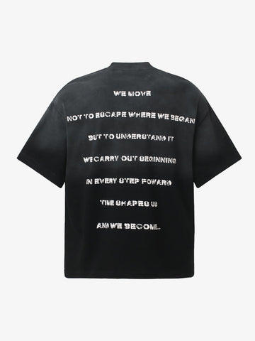 Vintage Wash Mock Neck Graphic T-Shirt