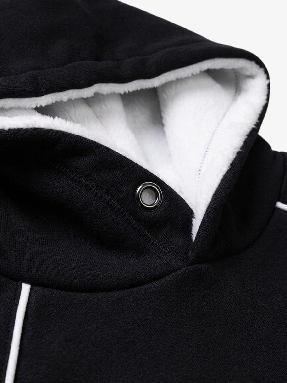 Ship-Wheel Graphic Fleece-Lined Hoodie