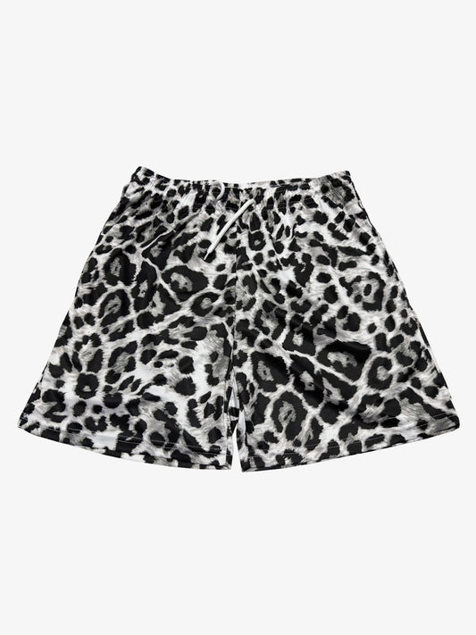 Leopard Print Mesh Shorts