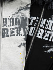 Fur-Trim Paint-Splatter Zip Hoodie