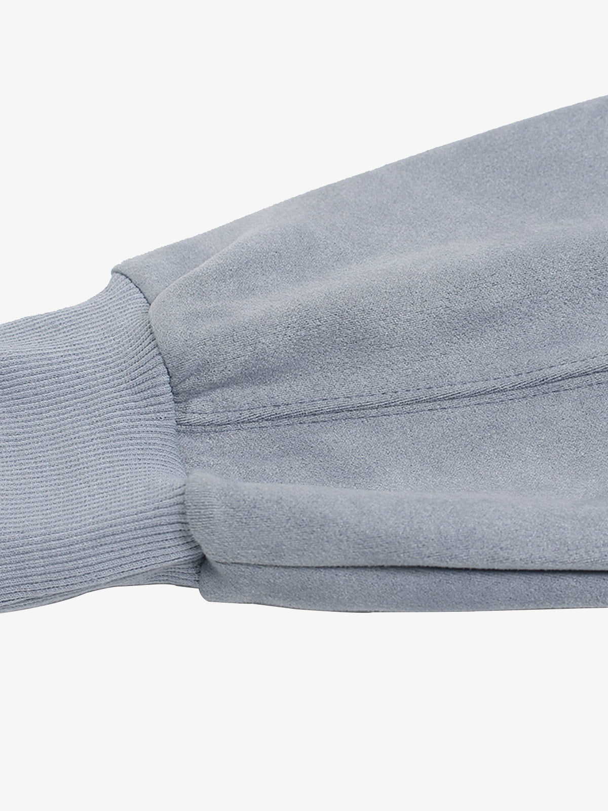 Vintage Suede Letter Embroidered Cropped Zip Up Hoodie 