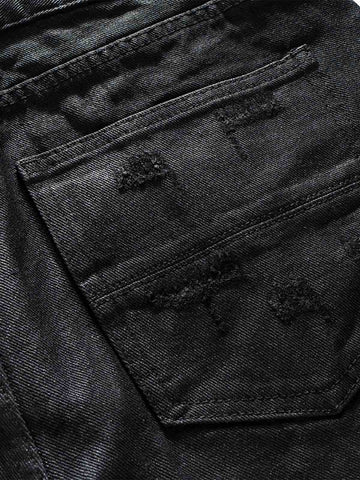 Tactical Knee-Panel Distressed Waxed Leggings
