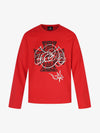 Street Style Cross Print Long-Sleeve T-Shirt