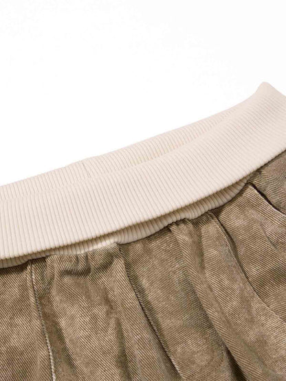 Washed Embroidered Multi-Pocket Baggy Cargo Pants