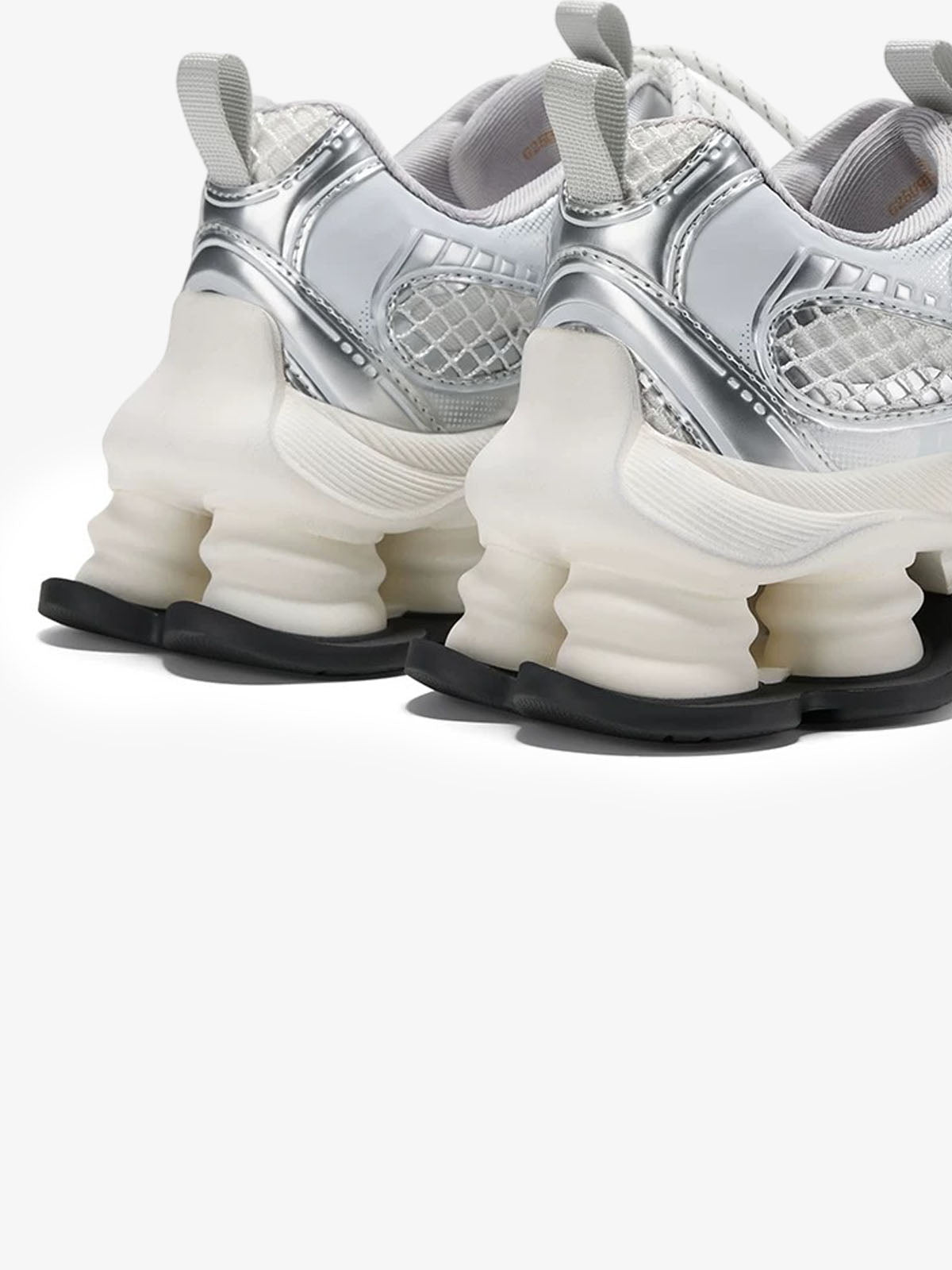Metallic Mesh Chunky Spring-Loaded Sneakers