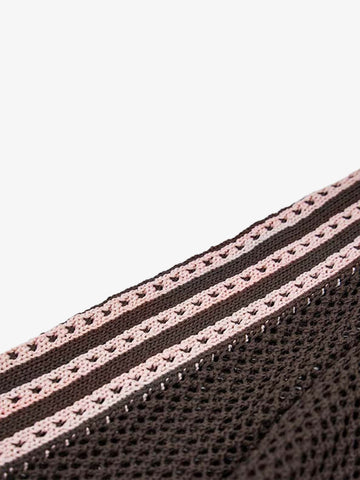 Street-style Openwork Mesh Knit Sweater