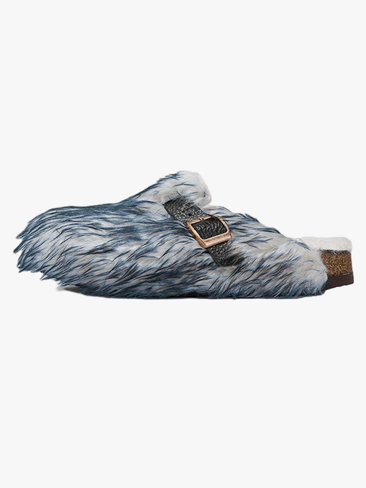 Warm Faux Fur Footbed Buckle Clogs