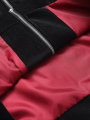 Patchwork PU Cropped Workwear Jacket