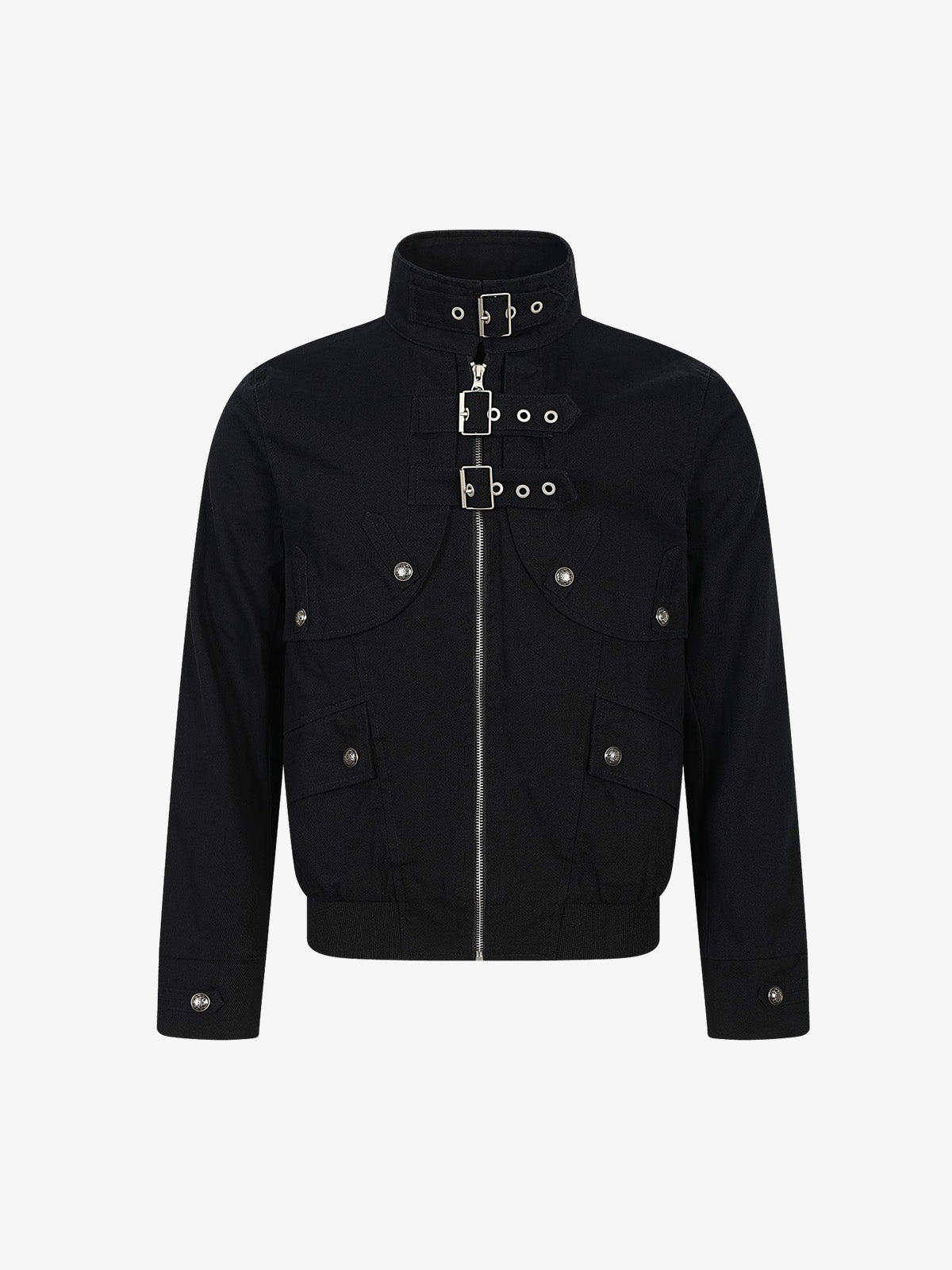 Button-Detail Techwear Work Jacket
