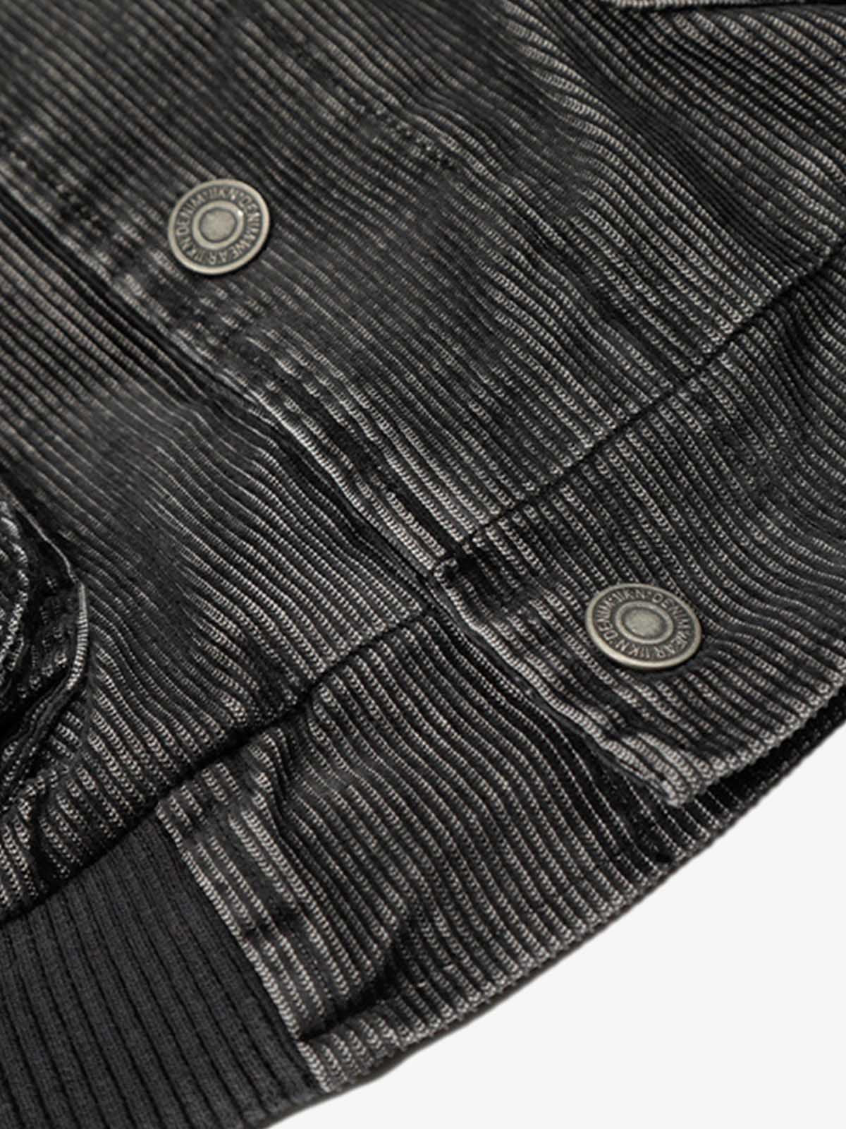 Embroidered Distressed Cropped Denim Biker Jacket