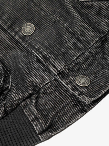 Embroidered Distressed Cropped Denim Biker Jacket