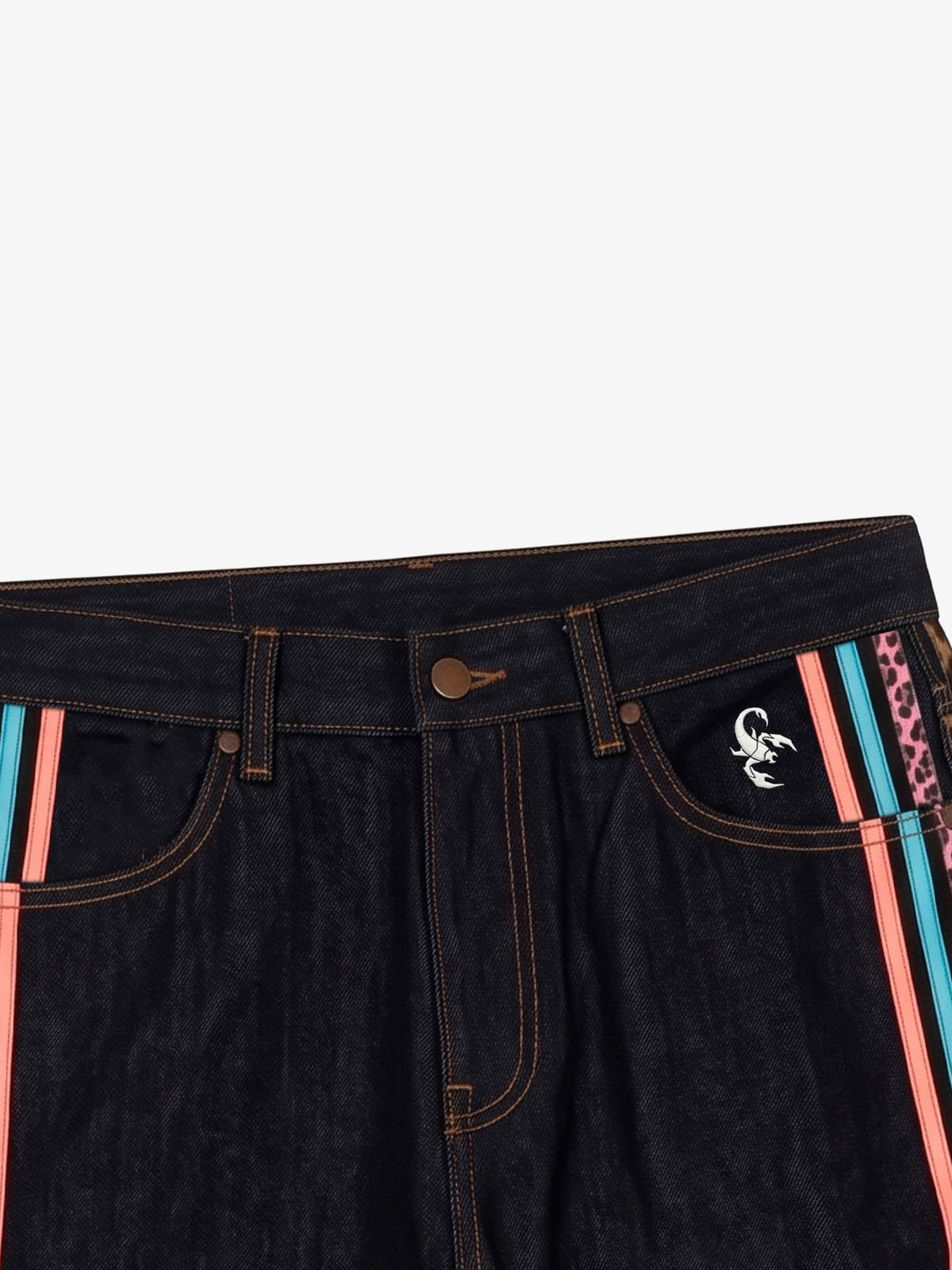 Contrast Tape Heavyweight Denim Two-Piece Set