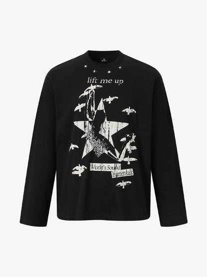 Trendy Graphic Long Sleeve T-Shirt for Men - Perfect for Casual and Festive Wear 