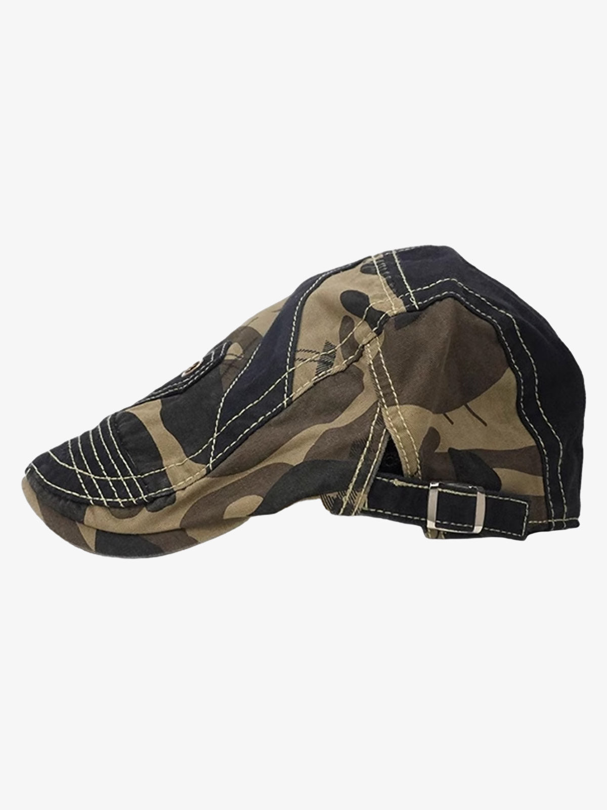 Camouflage Metal Patch Design Duckbill Forward Cap 