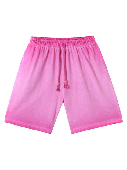 Distressed Washed Drawstring Shorts 