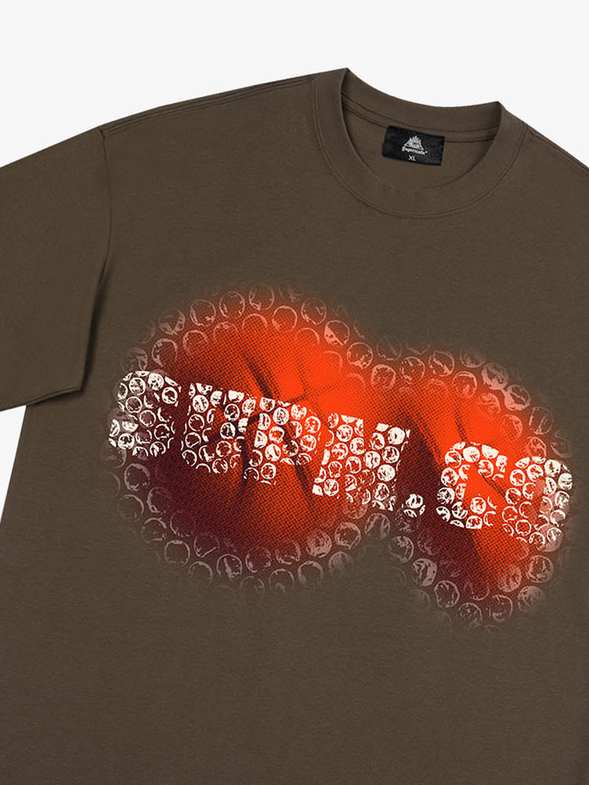 thesupermade-Foam texture basketball pattern print – Loose streetwear trendy T-shirt 