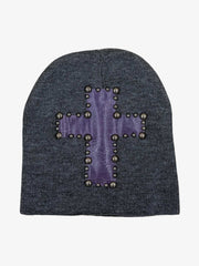 Camo Studded Cross Patch Beanie