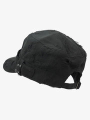 Distressed Stud Detail Cotton Flat Top Cap 