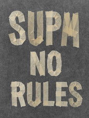 Washed Tape Collage “No Rules” T-Shirt 