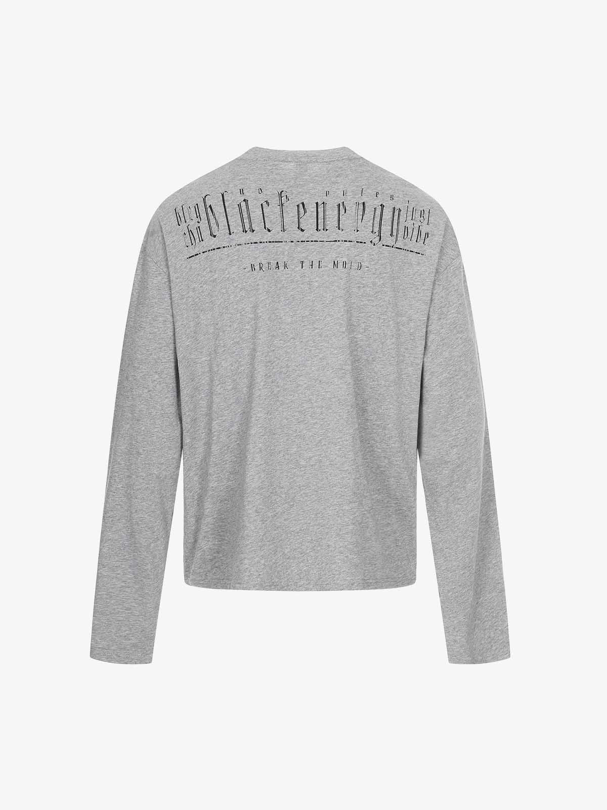 Layered Neck Button Detail Long Sleeve T-Shirt